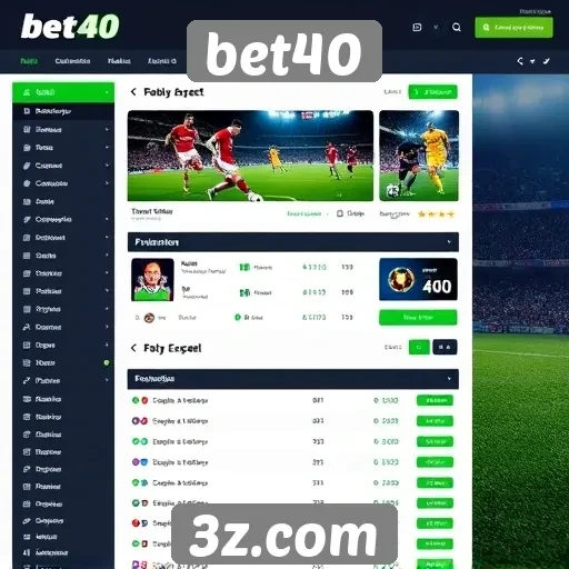 Interface do usuário do site Bet40 é intuitiva